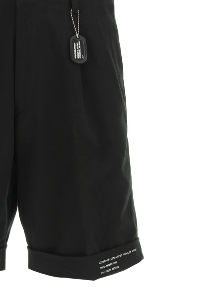 Shop Moncler Cotton Twill Bermuda Shorts In Black