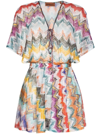 Shop Missoni Zigzag V-neck Playsuit In Gelb