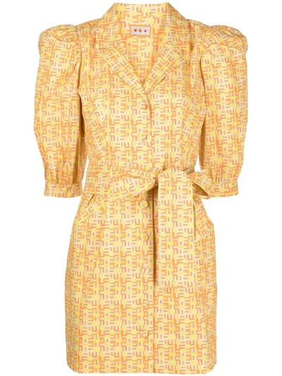 Lhd Casitas Sloth-print Dress In Gelb