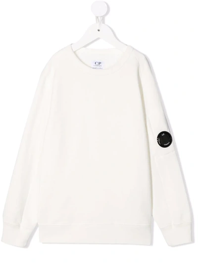 Shop C.p. Company Logo Patch Sweatshirt In White