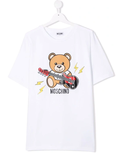 Shop Moschino Teddy Bear Logo T-shirt In White
