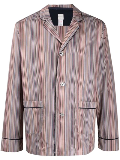 Shop Paul Smith Striped Pyjama Set In Neutrals