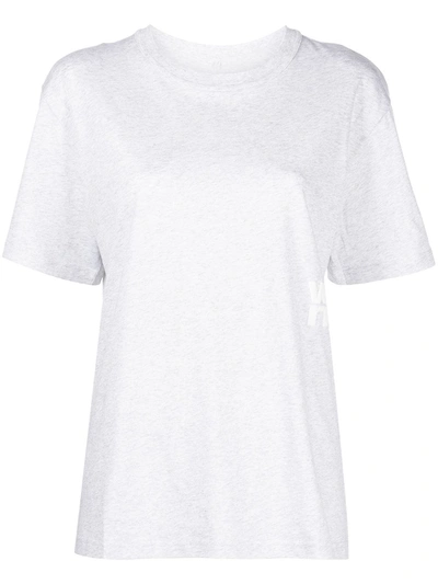 Shop Alexander Wang T Logo-print Pullover Hoodie In Grey