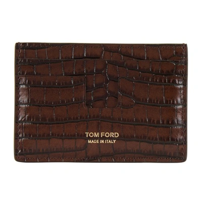 Shop Tom Ford Classic Cardholder In Tobacco