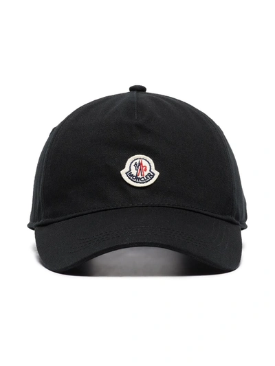 Shop Moncler Berretto Logo-appliqué Baseball Cap In 黑色
