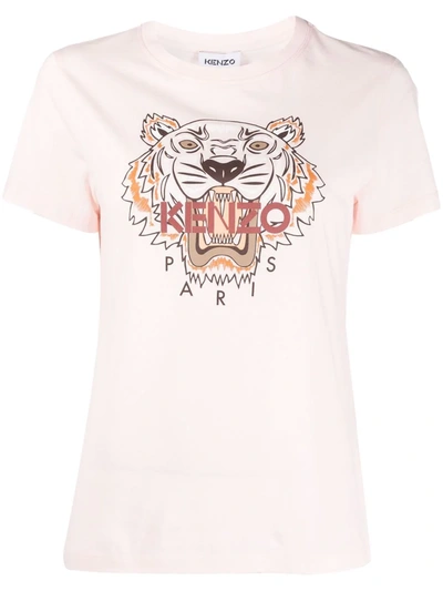 Shop Kenzo Logo-print Cotton T-shirt In 粉色