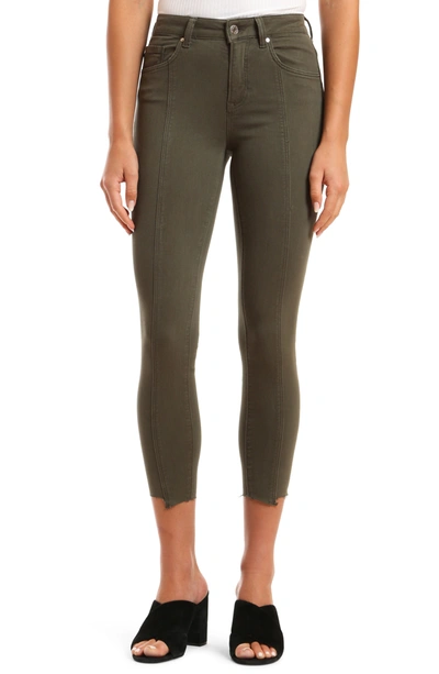 Shop Mavi Twisted Raw Hem Ankle Pants In Tessa Khaki Str