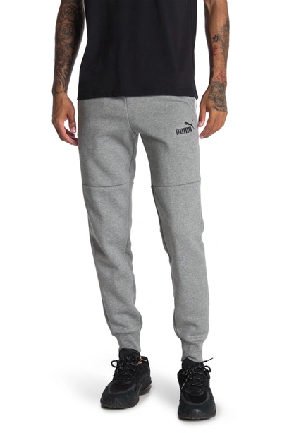 Shop Puma Amplified Fleece Pants In Medium Gray Heather