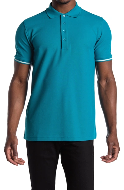 Shop Jeff Rye Pima Cotton Polo Shirt In Teal Blue
