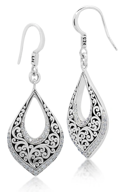 Shop Lois Hill Sterling Silver Diamond Scroll Filigree Drop Earrings