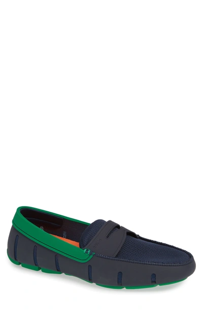 Shop Swims Penny Loafer In Navy/ Jolly Green