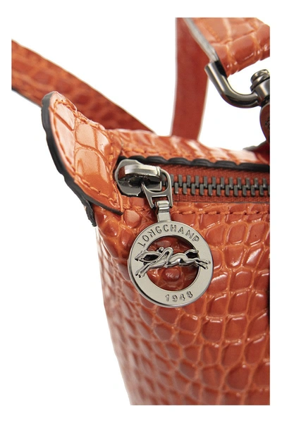 Longchamp Le Pliage Cuir - Top Handle Bag Xs In Orange | ModeSens