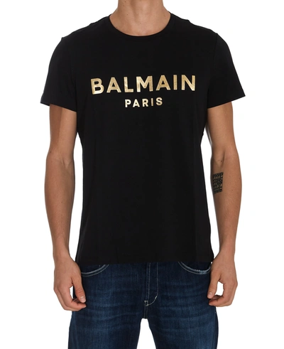 Shop Balmain Foil T-shirt In Black