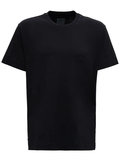 Shop Givenchy Black Cotton T-shirt With Micro Logo