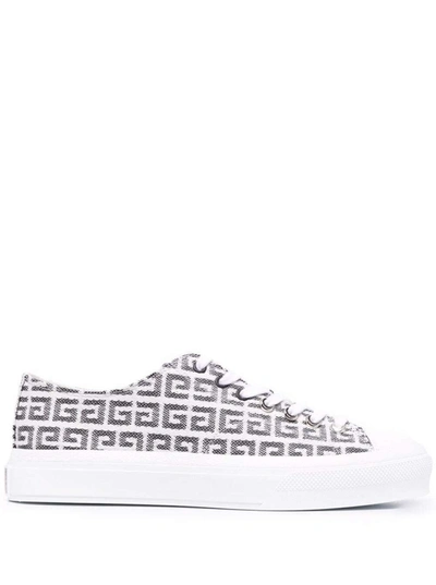 Shop Givenchy Jacquard 4g City Sneakers In White