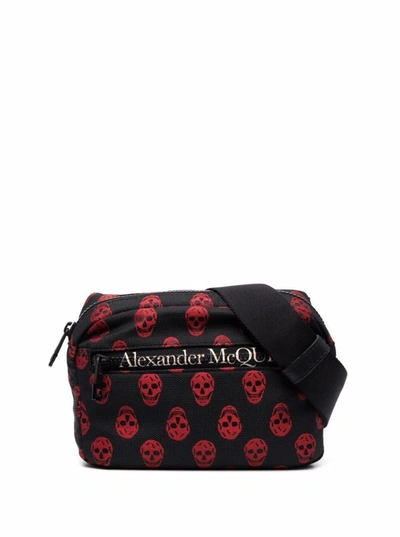 Shop Alexander Mcqueen Biker Skull Urban Belt Bag In Nylon In Black