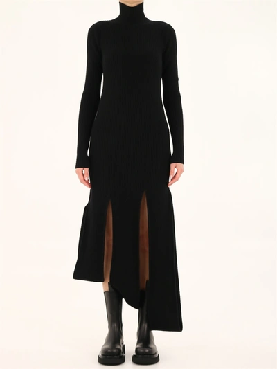 Shop Bottega Veneta Black Knitted Dress