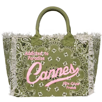 Shop Mc2 Saint Barth Bandanna Canvas Bag With Capri Embroidery