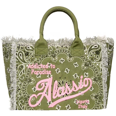 Shop Mc2 Saint Barth Bandanna Canvas Bag With Alassio Embroidery