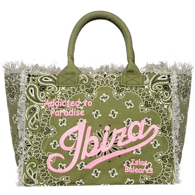 Shop Mc2 Saint Barth Bandanna Canvas Bag With Ibiza Embroidery