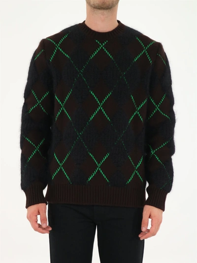 Shop Bottega Veneta Rhombus Patterned Crewneck Sweater In Multicolor