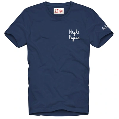 Shop Mc2 Saint Barth Embroidered T-shirt Night Legend