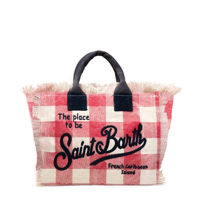 Shop Mc2 Saint Barth Beach Bag Mini Vichy Piccola Peste