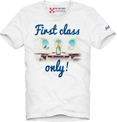 Shop Mc2 Saint Barth White First Class Only! Print Man T-shirt