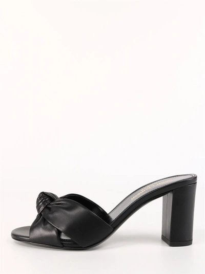 Shop Saint Laurent Bianca Mule Sandals Black