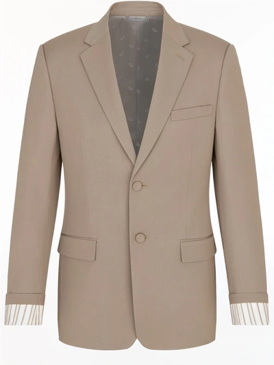 Shop Dior Jacket With Christian  Striped Sleeve Cuffs In Beige