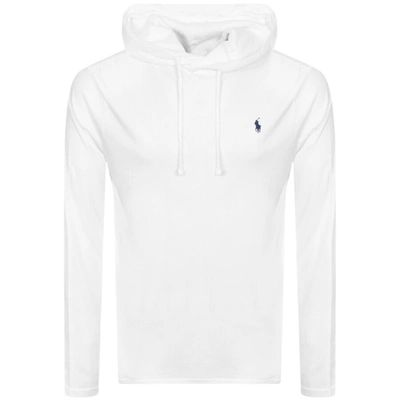 Shop Ralph Lauren Long Sleeved Hooded T Shirt White