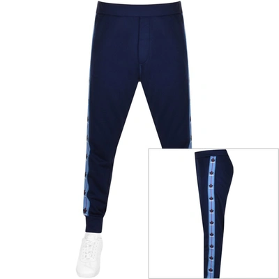 Shop Dsquared2 Leaf Taped Joggers Navy