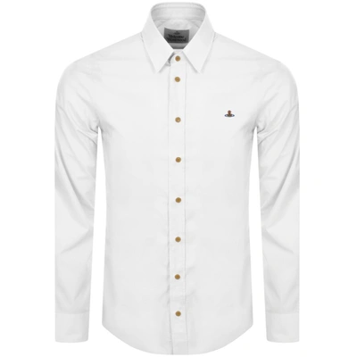 Shop Vivienne Westwood Slim Long Sleeved Shirt White