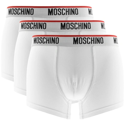 Shop Moschino Underwear Triple Pack Boxer Trunks White