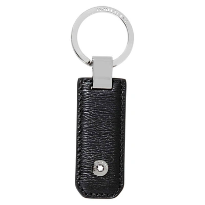 Shop Montblanc 4810 Westside Leather Key Fob - Black In Black,gunmetal