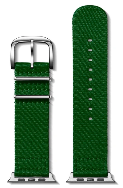 Shop Shinola Nylon 24mm Nato Apple Watch® Watchband In Green