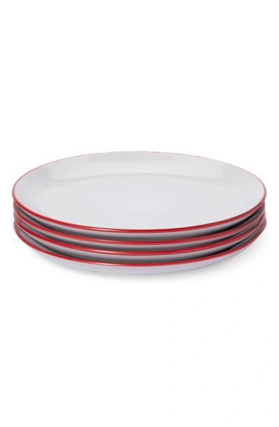 Shop Leeway Home Set Of 4 Small Plates In Red Stripes