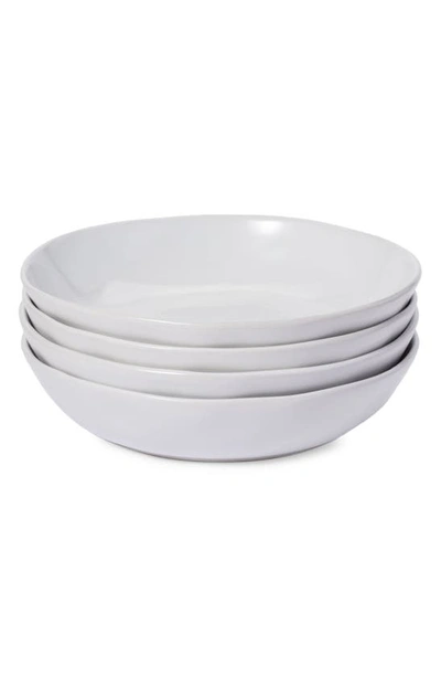 Shop Leeway Home Set Of 4 Signature Dish Shallow Bowls In White Solids