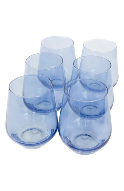 Shop Estelle Set Of 6 Stemless Wineglasses In Blue