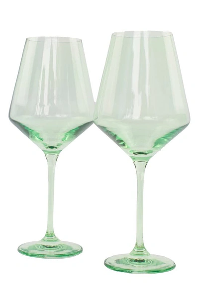 Shop Estelle Set Of 2 Stem Wineglasses In Mint Green