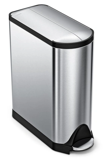 Shop Simplehuman 45l Butterfly Step Trash Can In Brushed