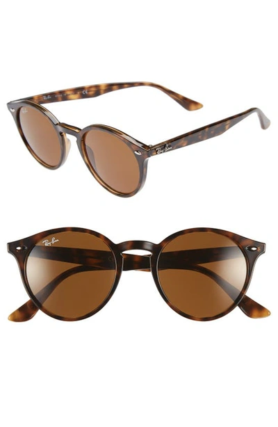 Shop Ray Ban Highstreet 49mm Round Sunglasses In Dark Havana