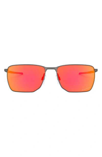 Oakley Ejector Rectangle-frame Sunglasses In Matte Gunmetal/ Prizm Ruby