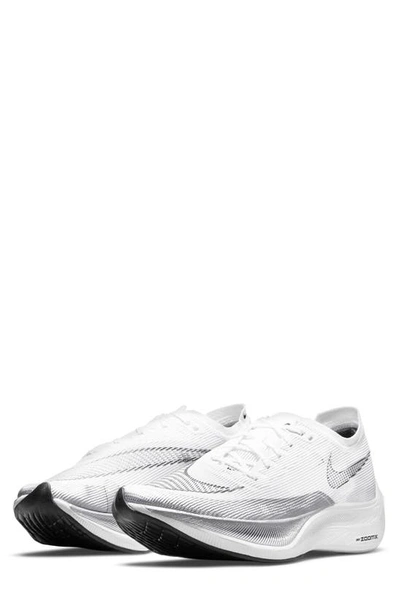 Shop Nike Zoomx Vaporfly Next% 2 Racing Shoe In White/ Black-metallic Silver