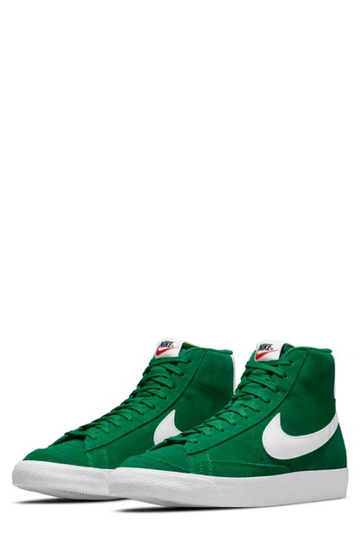 Shop Nike Blazer Mid '77 Suede Sneaker In Pine Green/ White