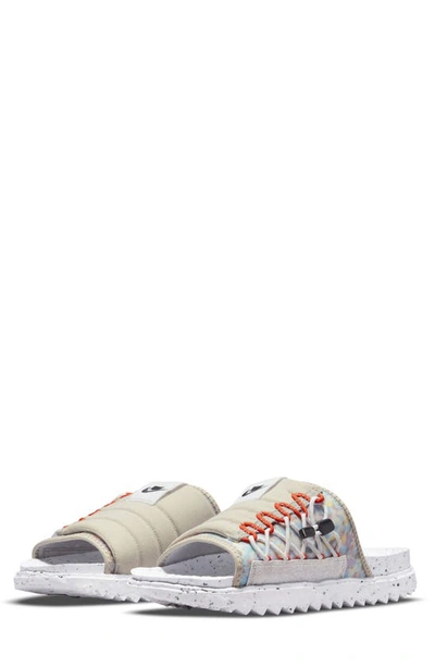 Shop Nike Asuna Crater Slide Sandal In Cream/ Black/ White/ Orange