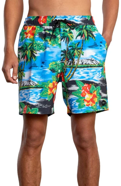Shop Rvca Tropical Print Board Shorts In Multi