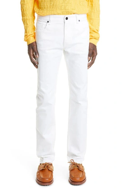 Shop Fendi X Sarah Coleman Ff Vertigo Stretch Denim Jeans In White