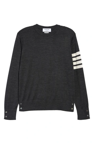 Shop Thom Browne 4-bar Merino Wool Sweater In Dark Grey