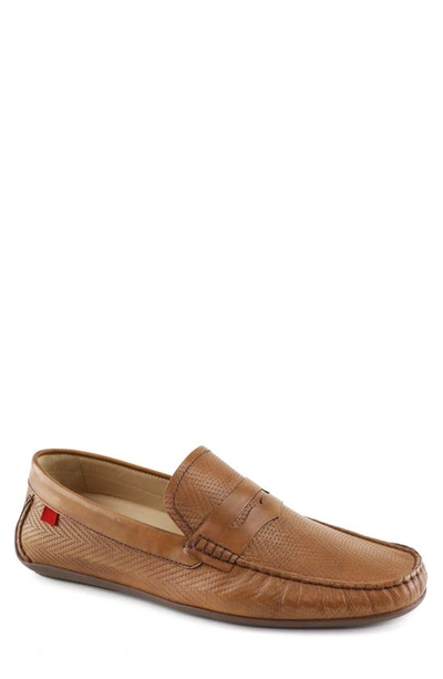 Shop Marc Joseph New York Whyte St Driving Shoe In Tan Embossed